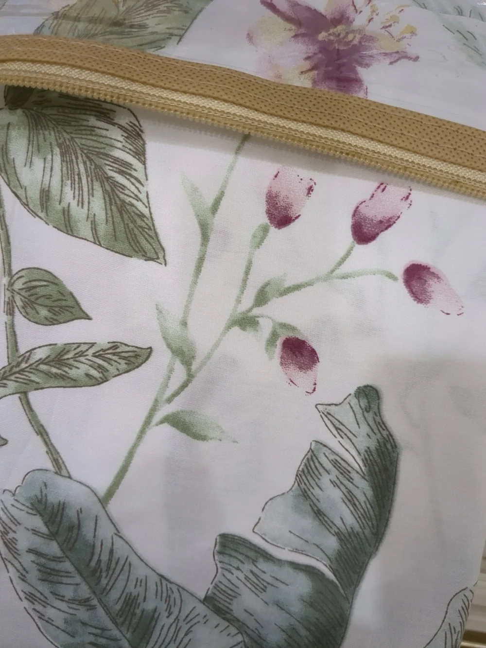 100% Cotton Duvet Cover Queen Size Sage Green Floral Duvet Set Reversible